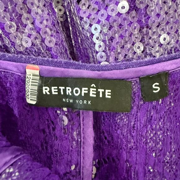 Retrofête Strapless Sequin Lucia Dress in Purple, Size S - Picture 9 of 9